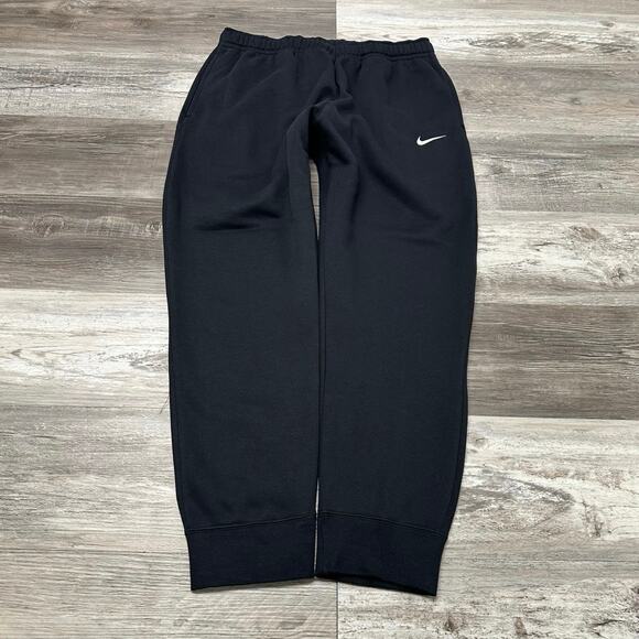 Nike Club Fleece Black Mens L Mini Swoosh Athleisure‎ Training Jogger Sweatpants - Picture 1 of 13